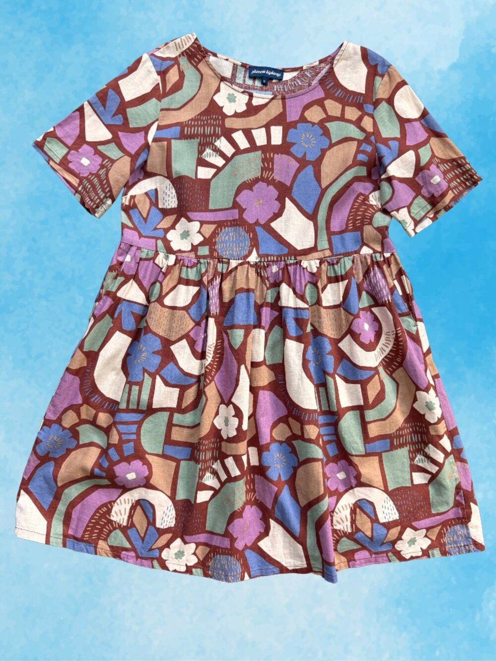 Princess Highway Retro Abstract Print Short Sleeve Dress Size 12